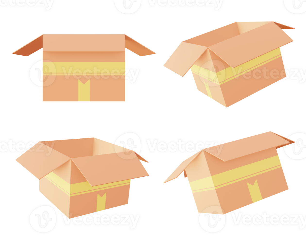 3d illustration icon of opening box or unboxing for UI UX web mobile app social media ads png