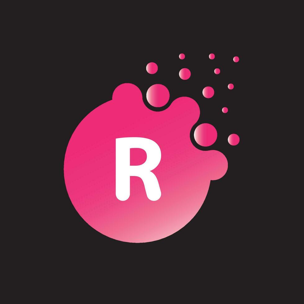 Letter R liquid and gradient Logo design vector