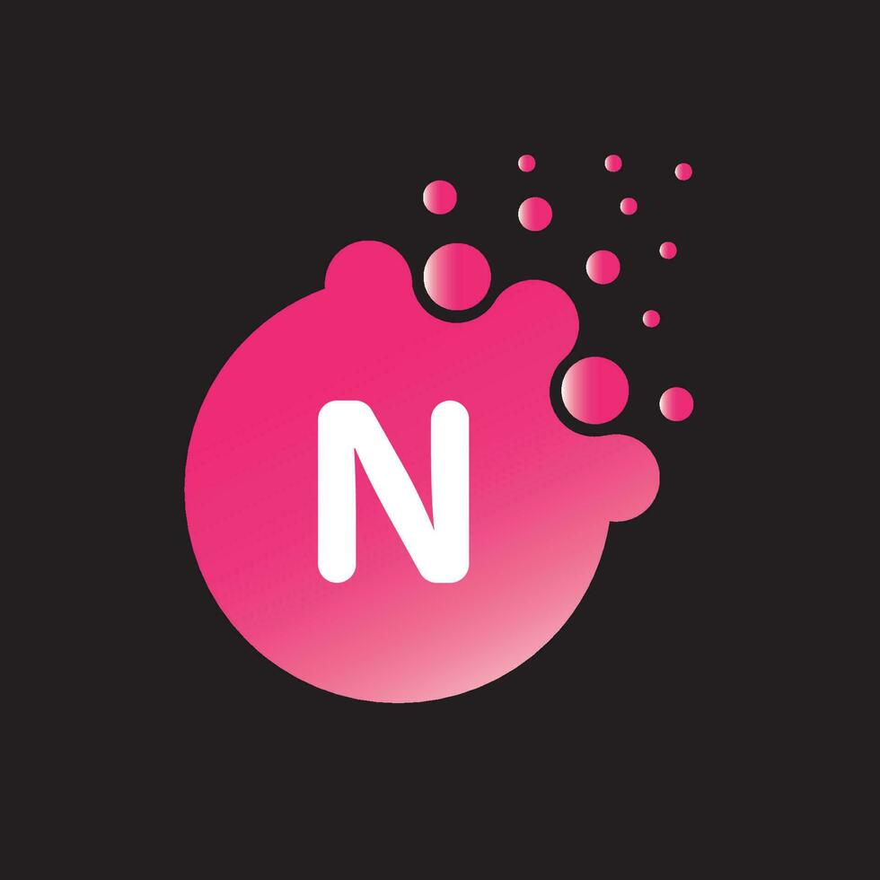 Letter N liquid and gradient Logo design vector