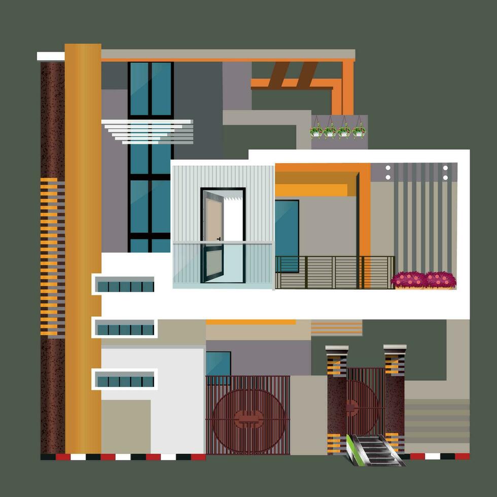 Hand dawn vector  house art