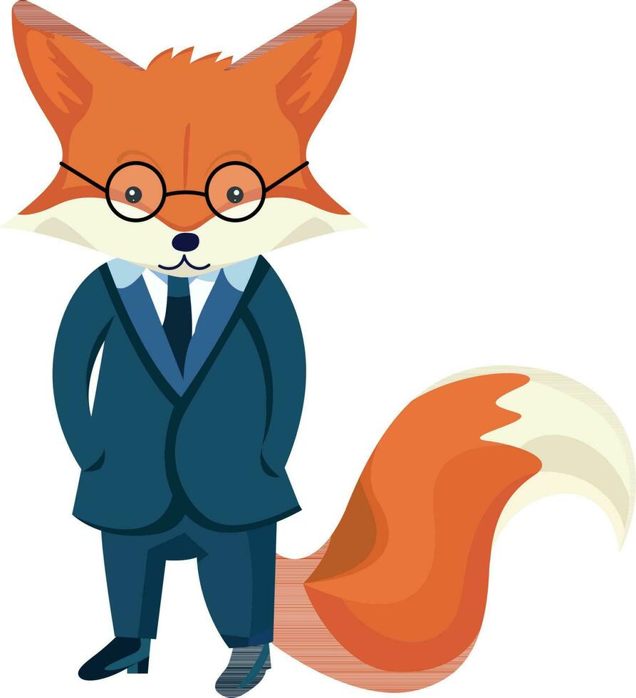 Fox gentleman in full suit flat style illustration vector image