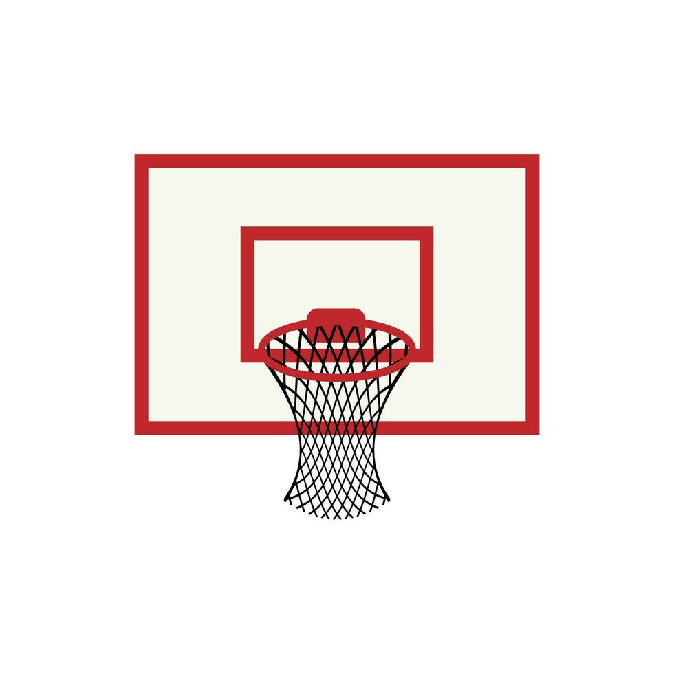 baloncesto aro para puntuación un objetivo dentro el red elemento aislado en blanco vector