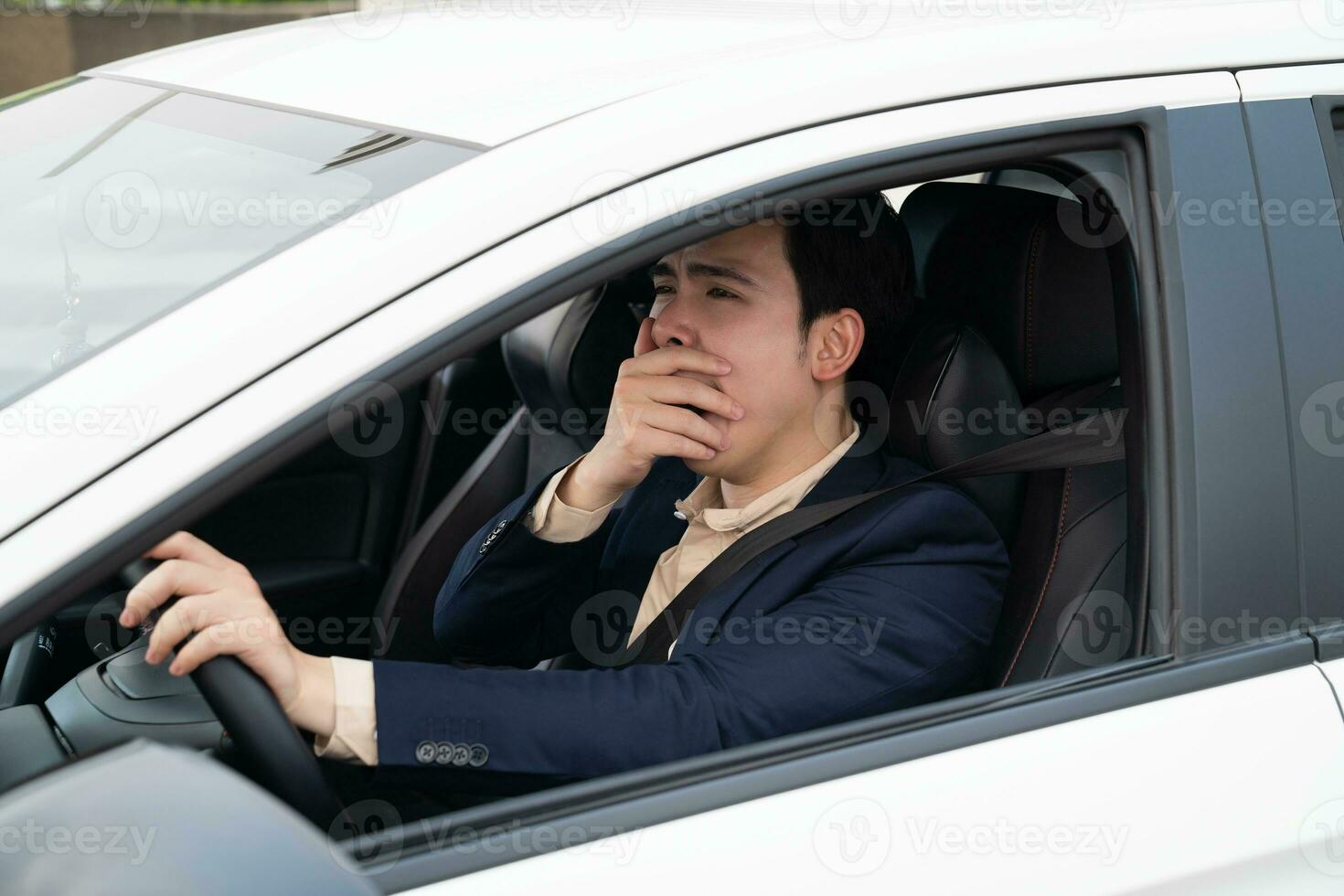 Young Asian business man with car photo