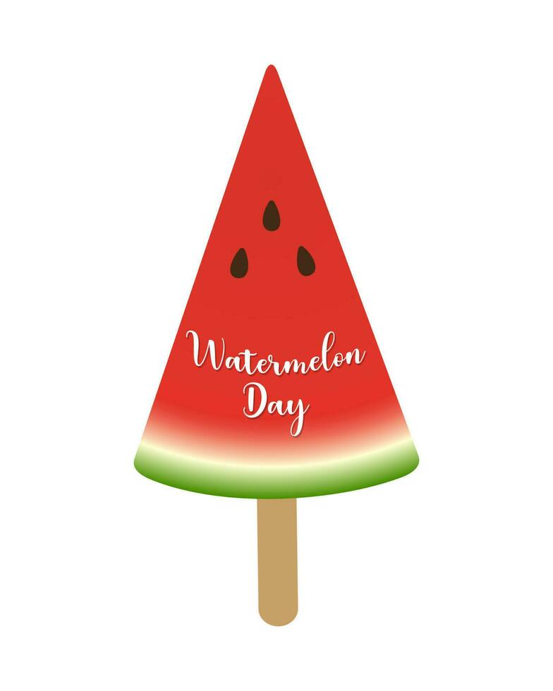 Watermelon day, red and green slice. vector