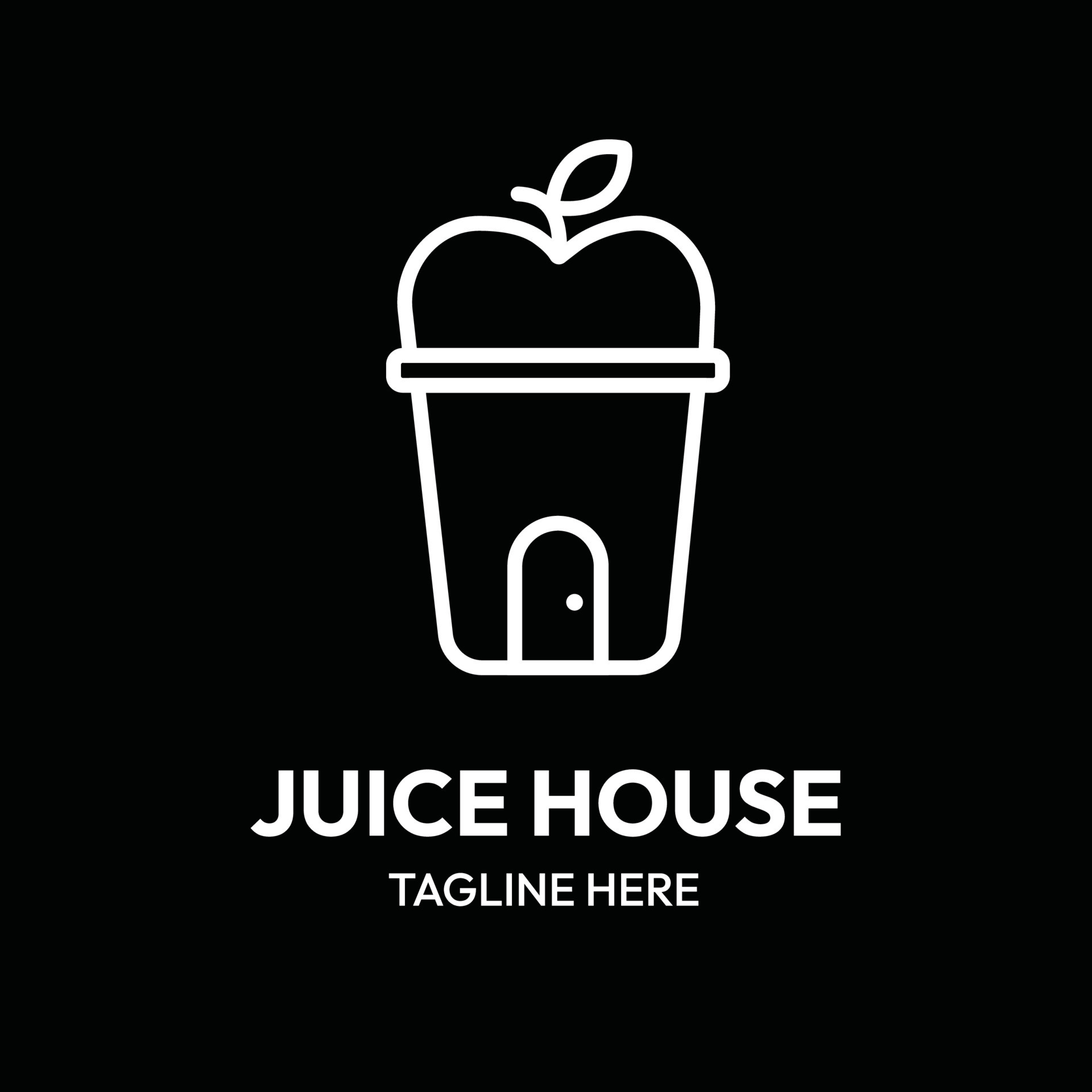 juice house store line art outline logo 24705851 Vector Art at Vecteezy