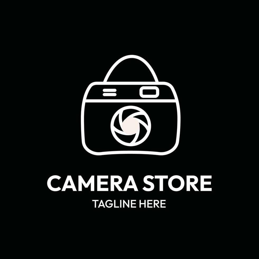camera store line art outline logo vector