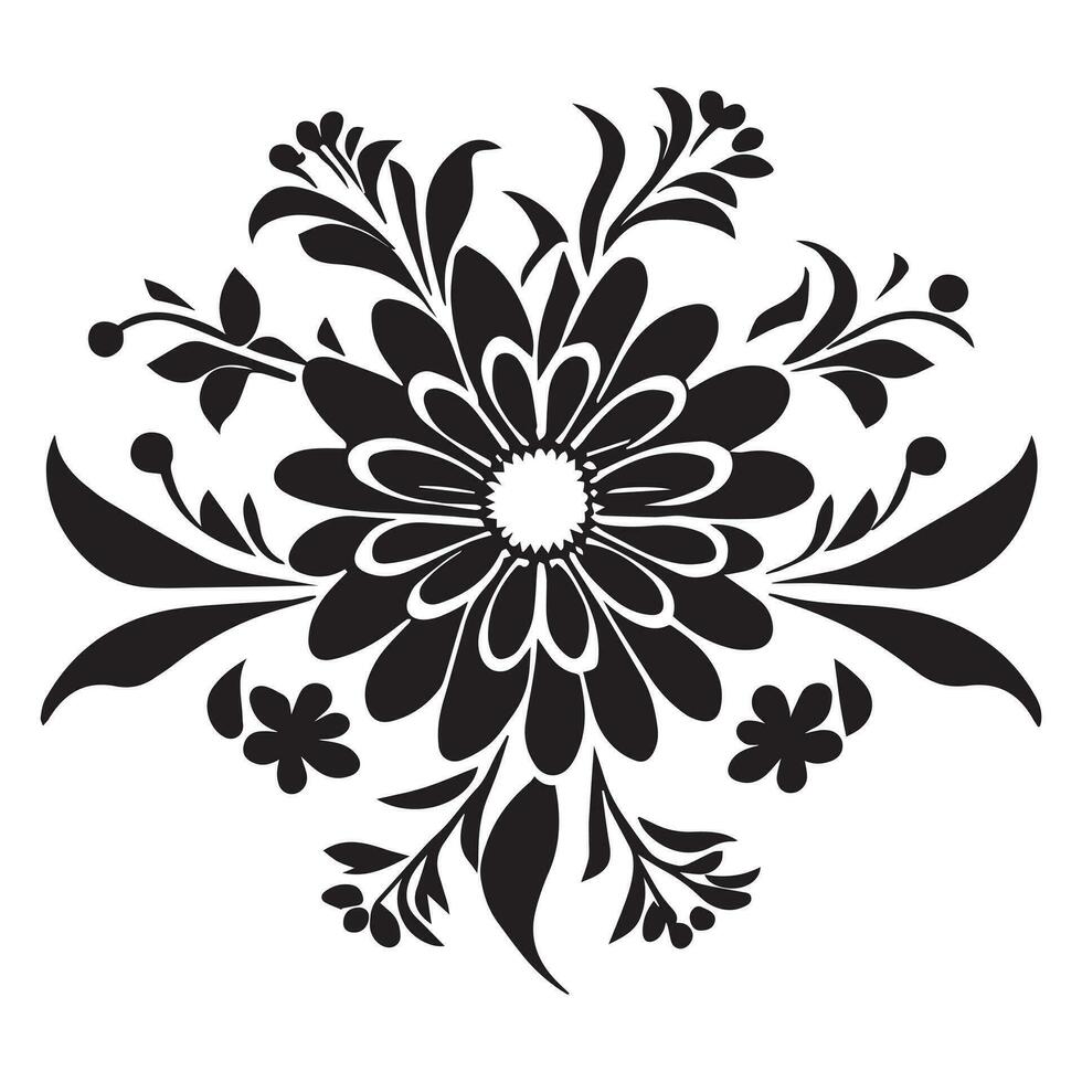 Flower Design Vector Illustration black color