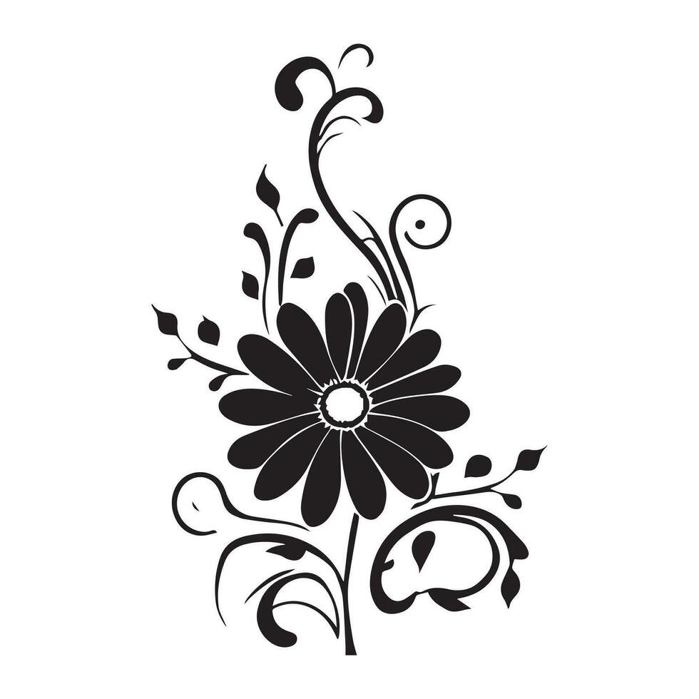 Flower Design Vector Illustration black color