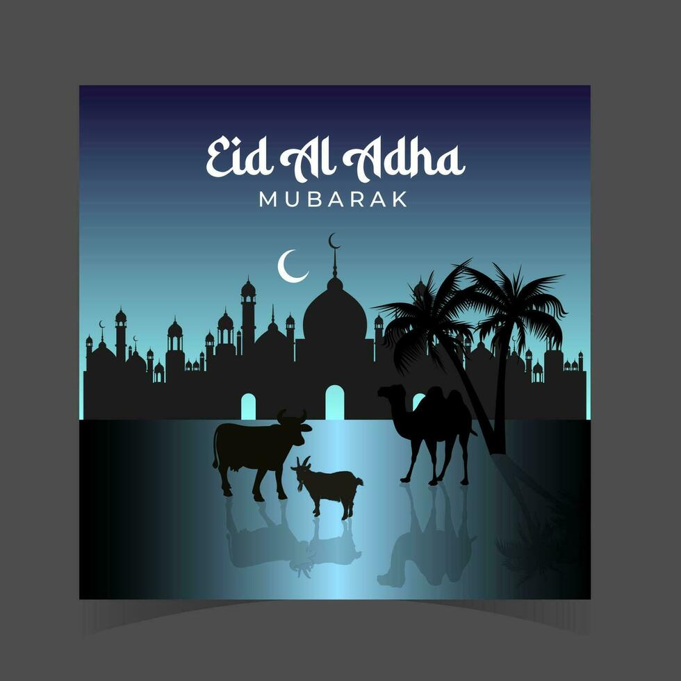 Eid al adha mubarak festival celebration background vector