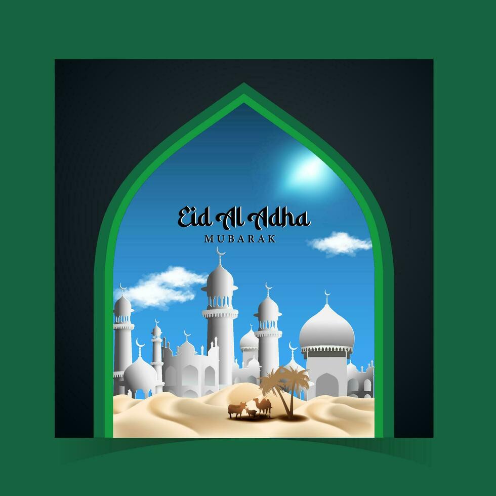 Eid al adha mubarak festival celebration background vector