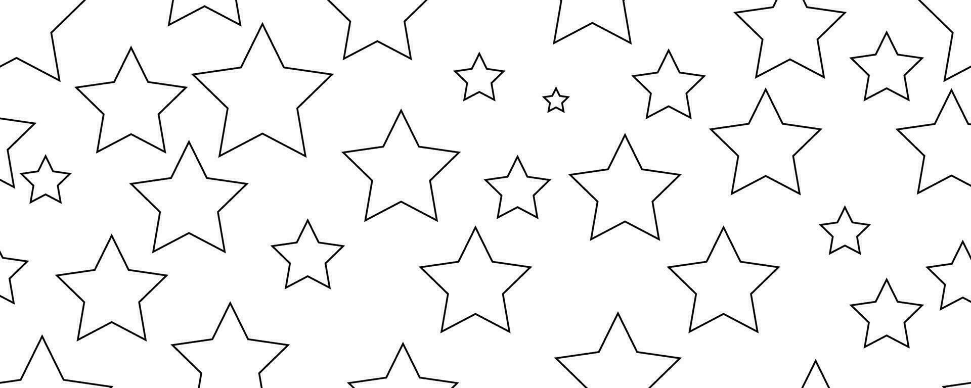 outline stars seamless pattern vector