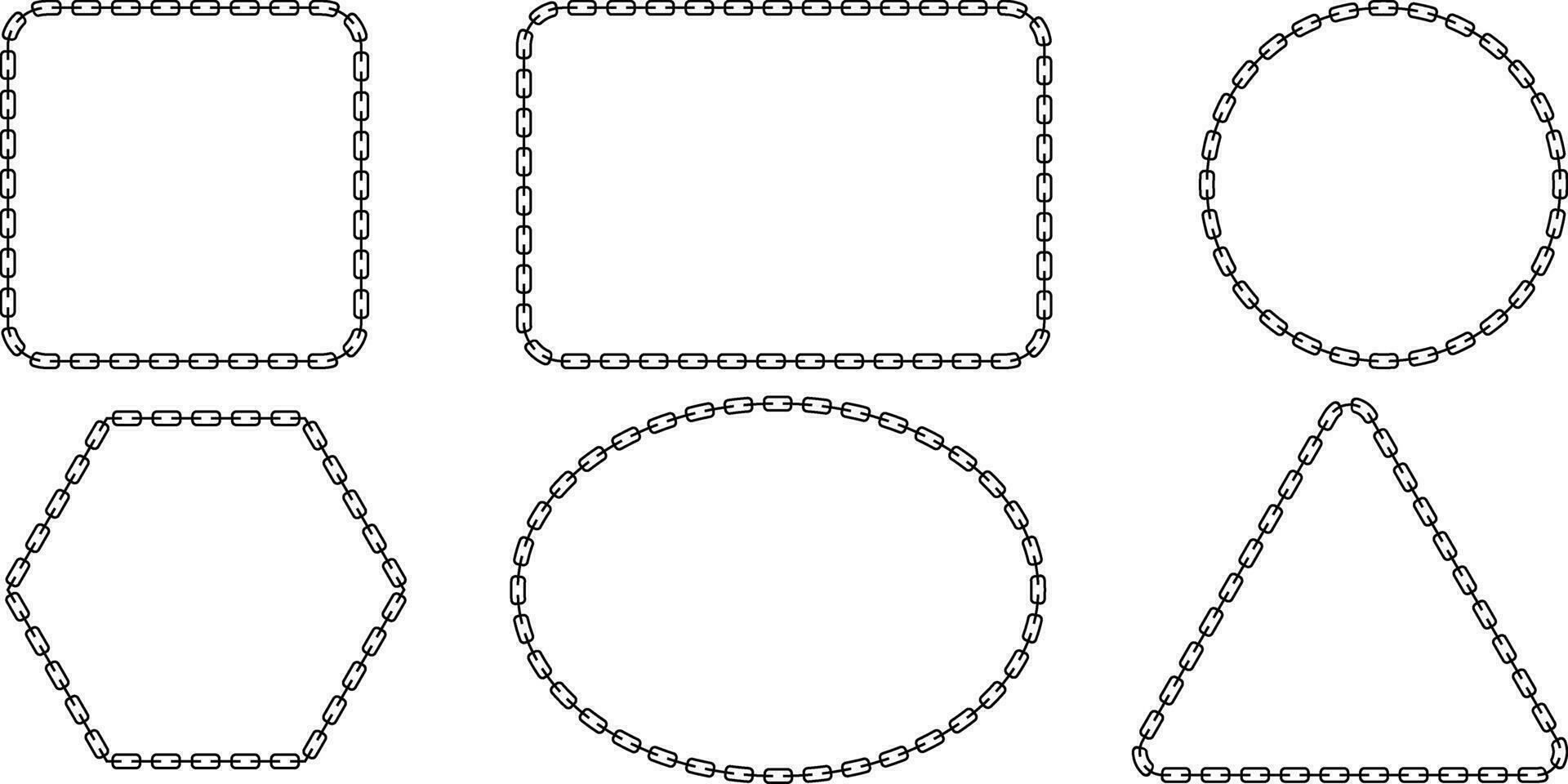 black white chainlink frame set vector