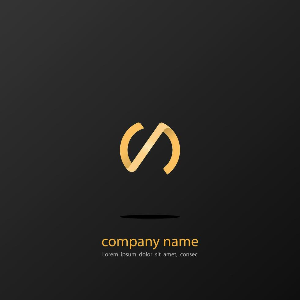 logo icon design letter S and N with one shape orange color combination monogram shape modern futuristic luxury elegant simple for company eps 10 vector