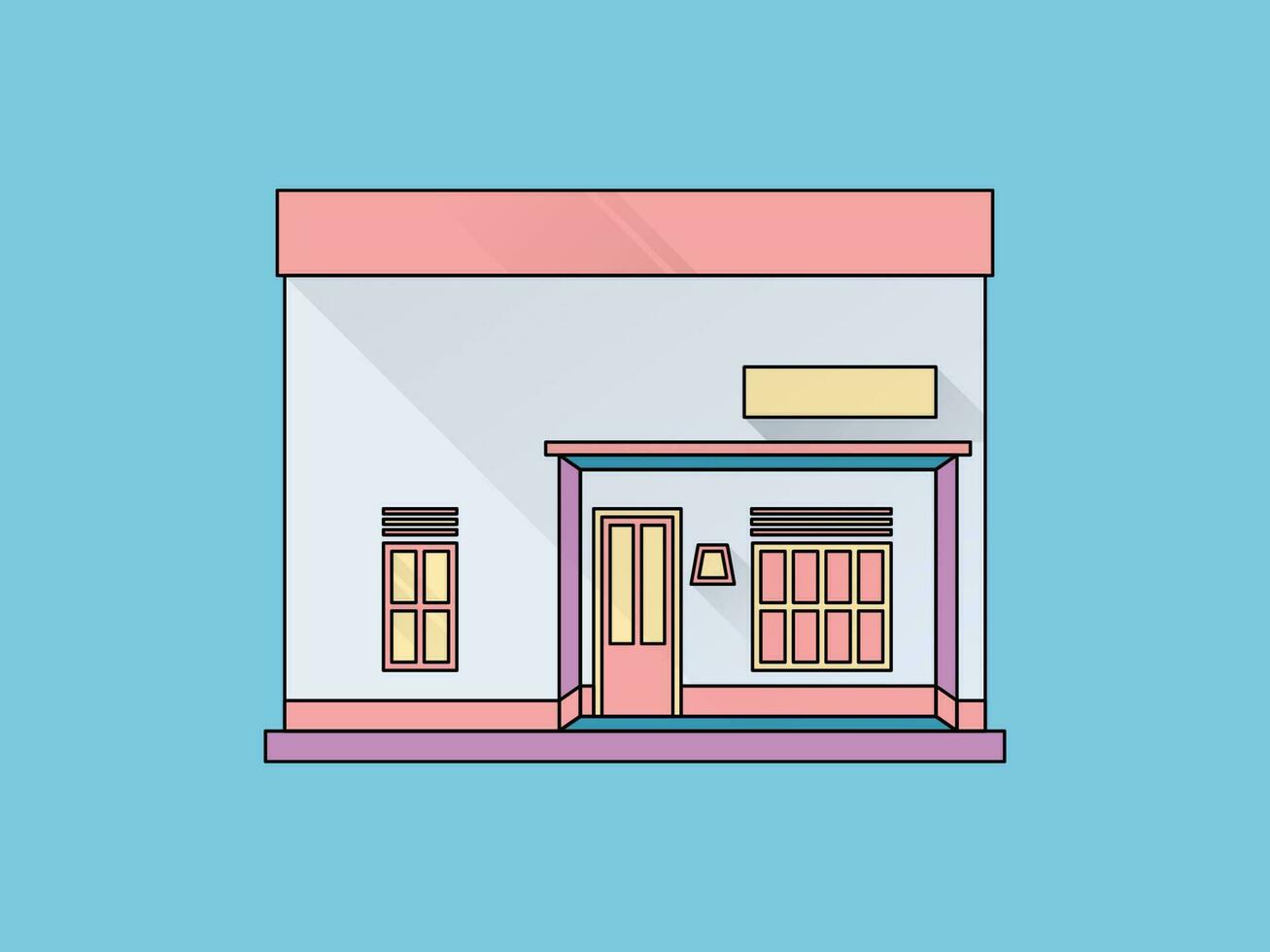 Flat Design Building Illustration vector