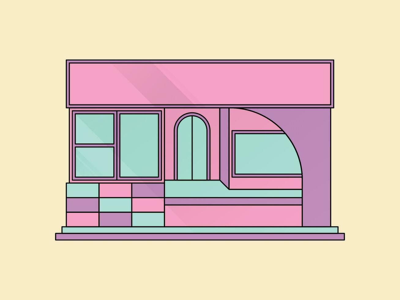 Flat Design Building Illustration vector