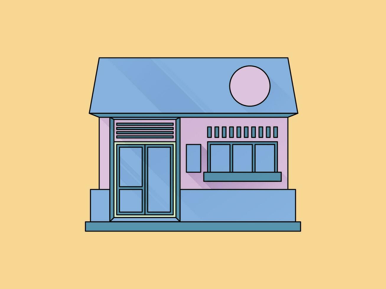 Flat Design Building Illustration vector
