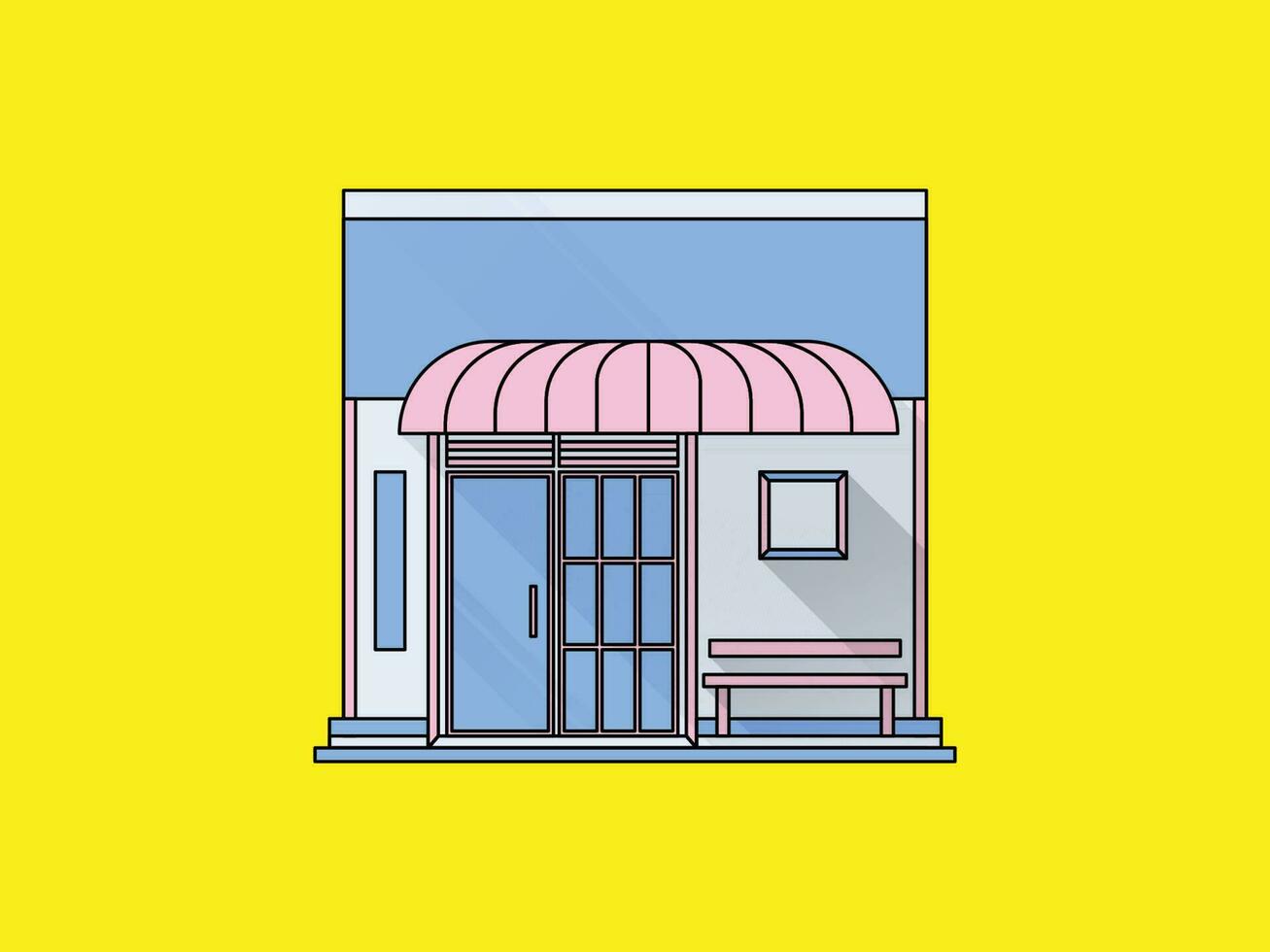 Flat Design Building Illustration vector