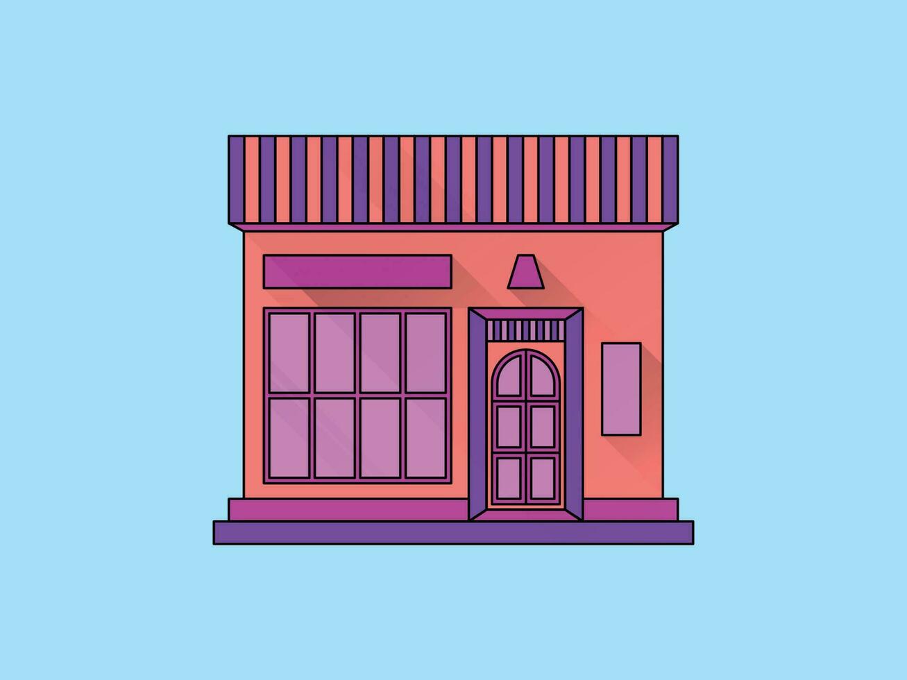 Flat Design Building Illustration vector