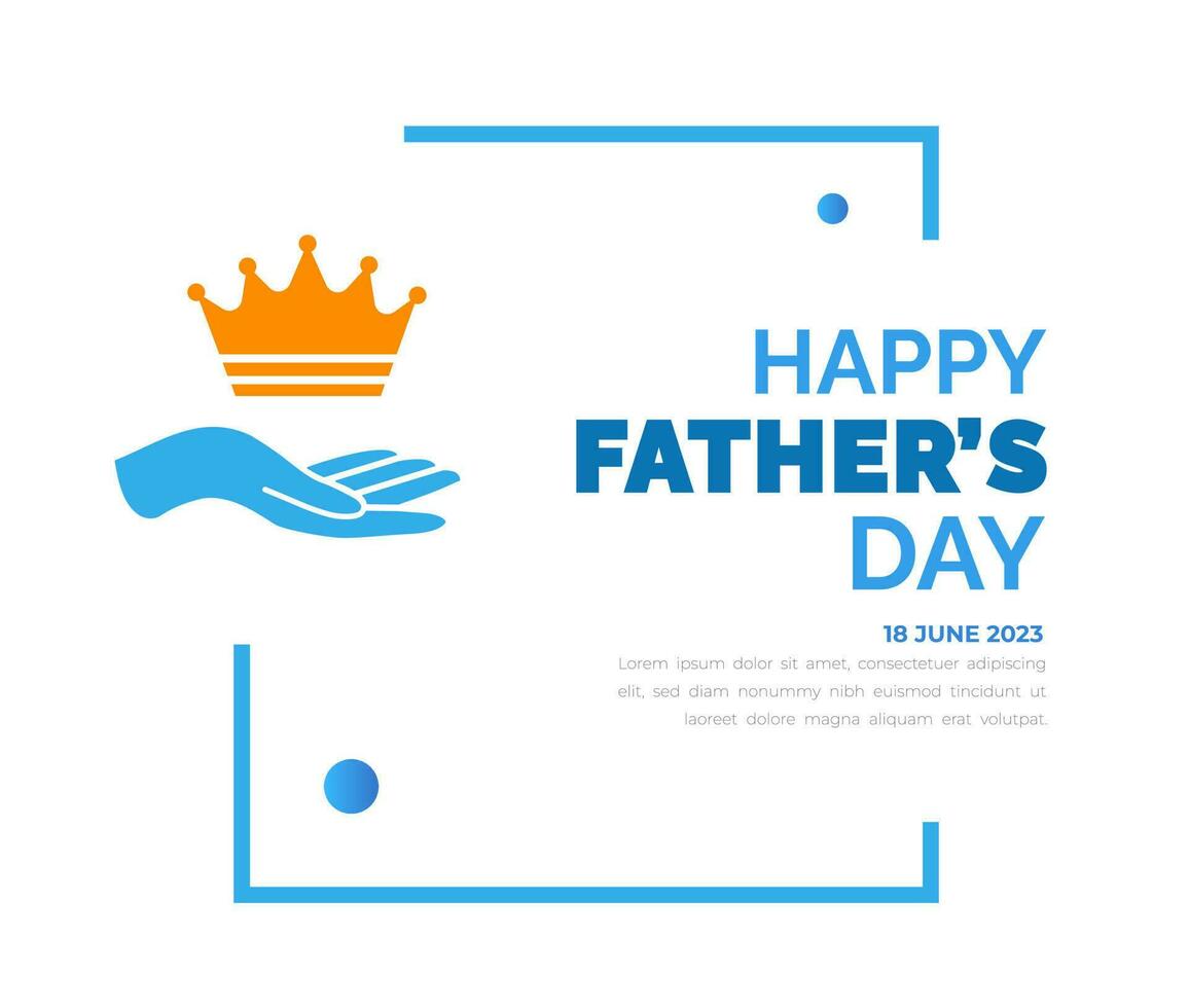 happy Father's Day background poster or banner design template celebrate in june. Father's Day background or banner with necktie, glasses, hat, and gift box. happy fathers day poster, greetings. vector