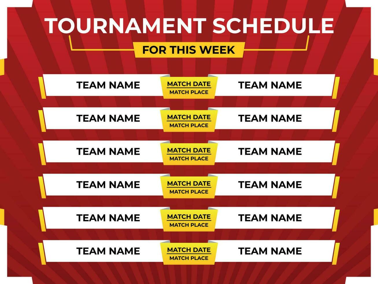 Match schedule for this week vector