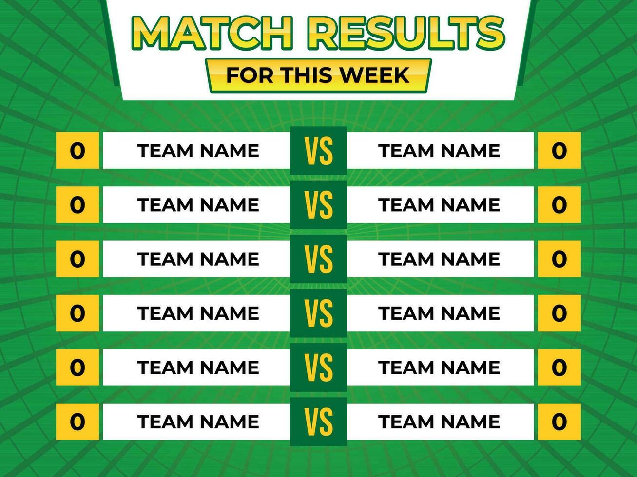 Match results for this week vector