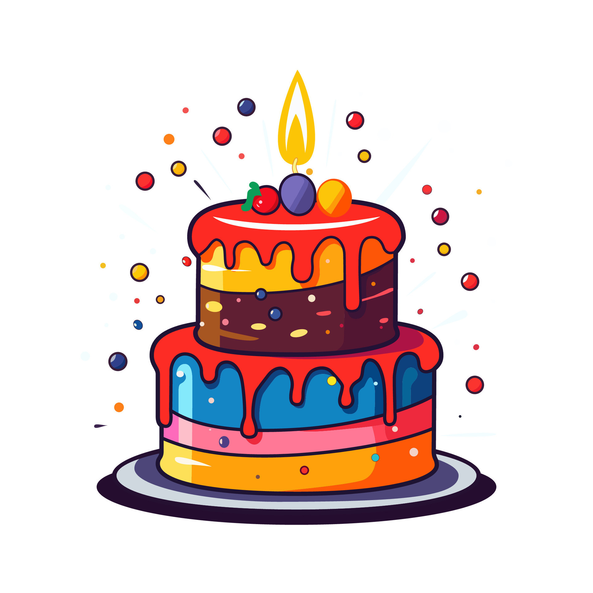 Birthday Cake Vector Illustration 24706438 Vector Art at Vecteezy