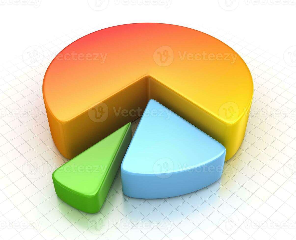 Pie Chart 3d Render photo