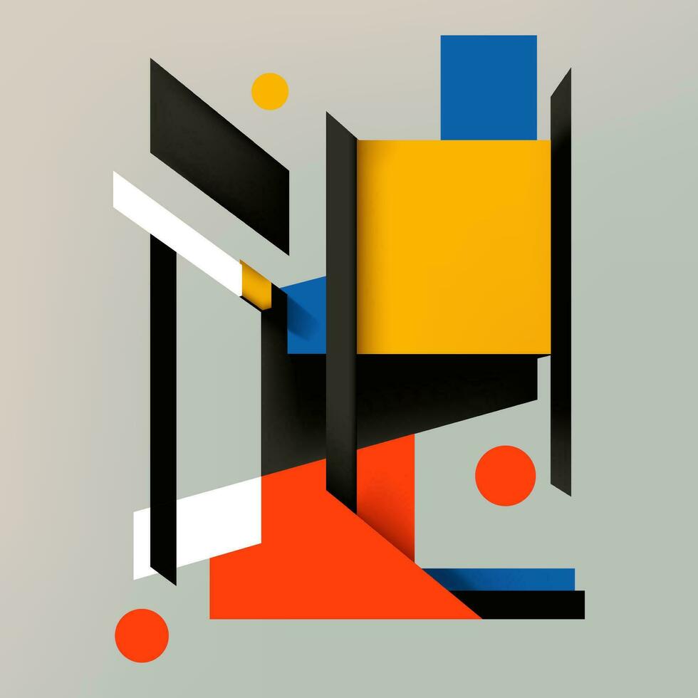 Minimalist colorful suprematism composition. Vector illustration