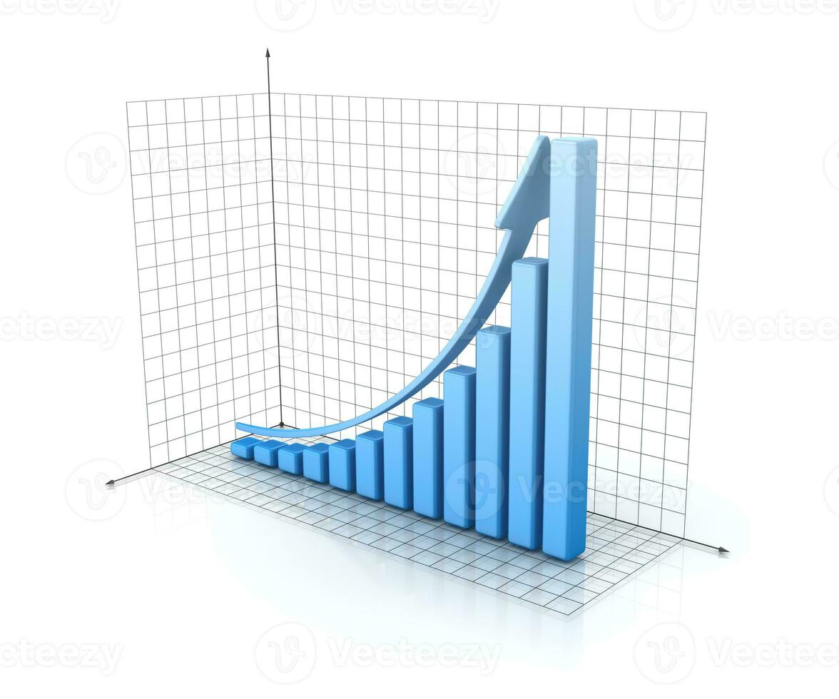Bar Graph 3d Render photo