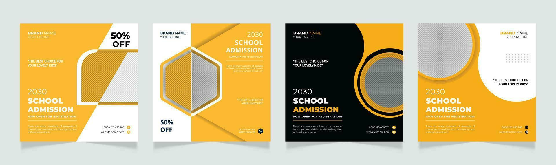 Back to school admission web banner template vector