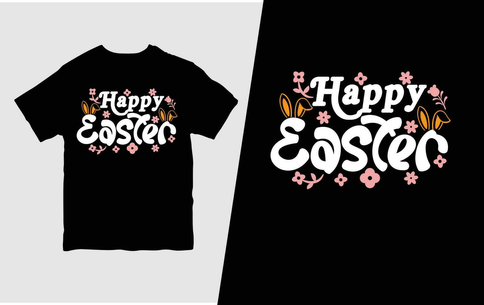 Easter Sunday T shirt free vector template with bunny