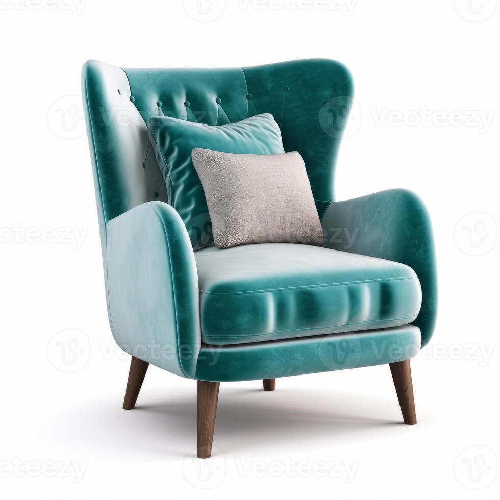 Design Modern Armchair Isolated on White. Illustration AI Generative photo