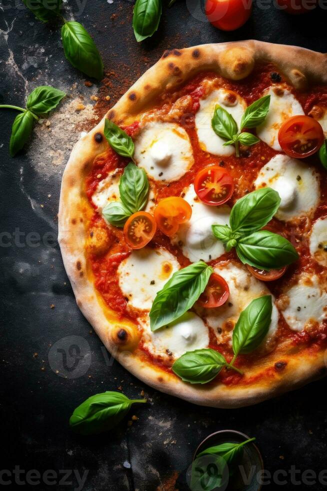 Hot Pizza. Illustration AI Generative photo