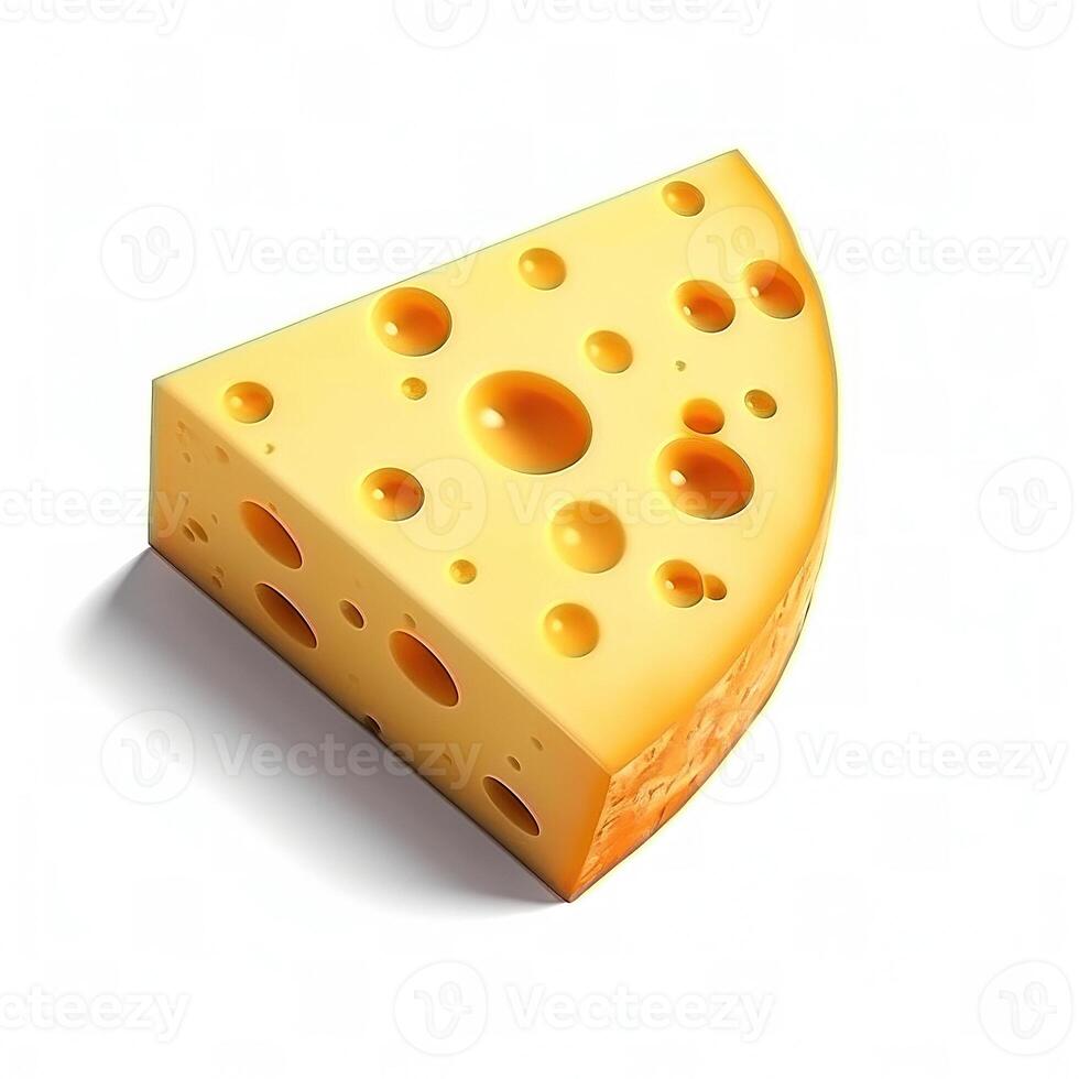 Piece of cheese isolated. Illustration photo