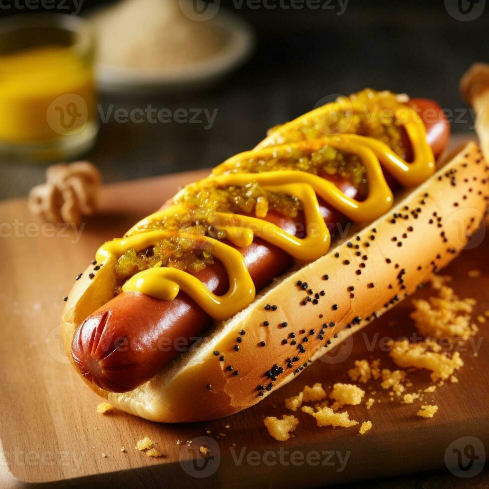 Hot Dog. Illustration AI Generative photo