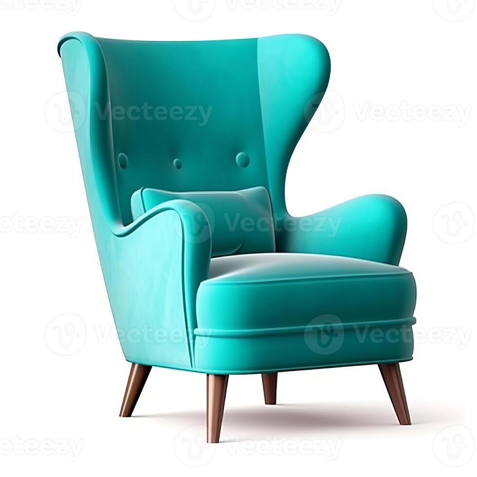 Design Modern Armchair Isolated on White. Illustration AI Generative photo