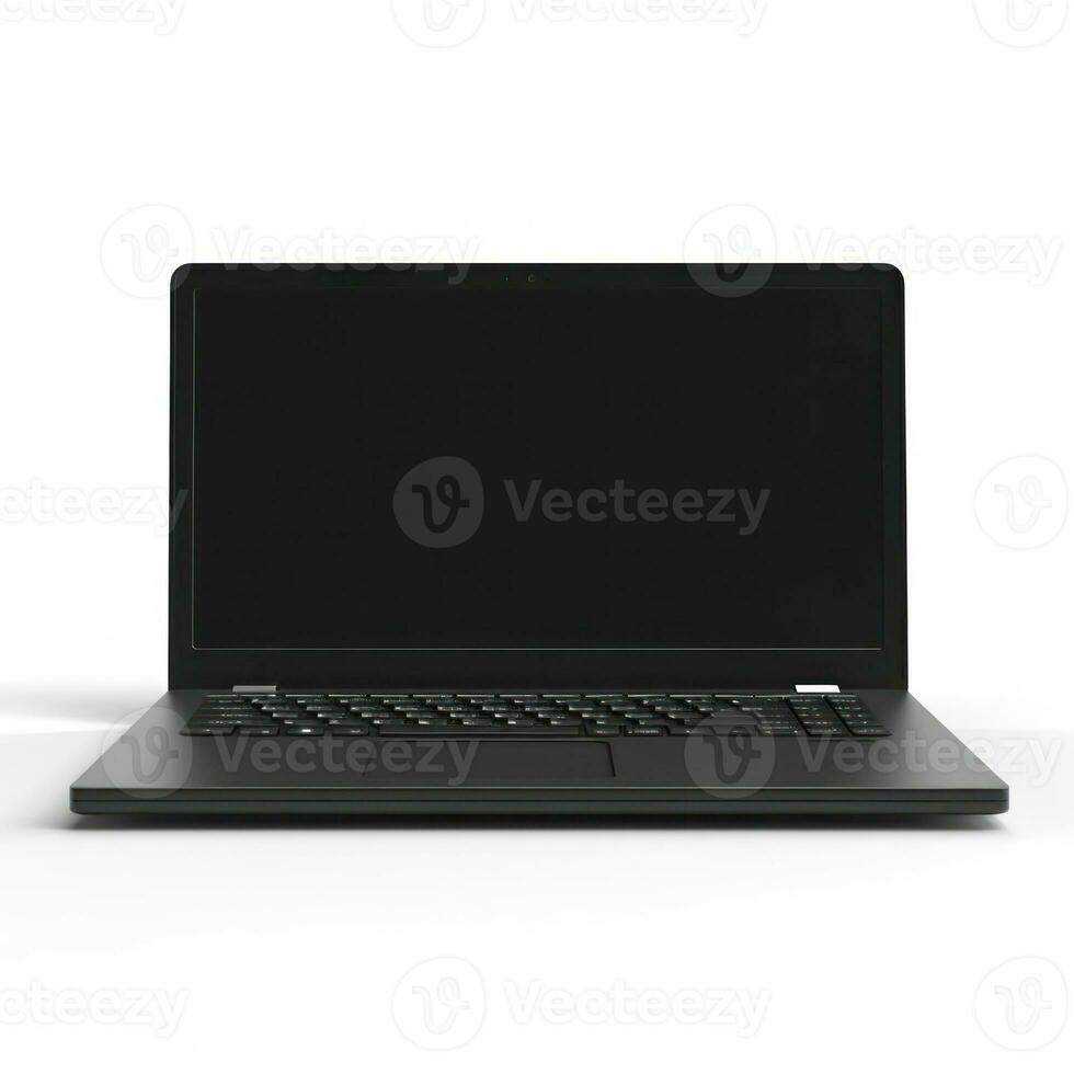 Laptop isolated on white. Illustration AI Generative photo