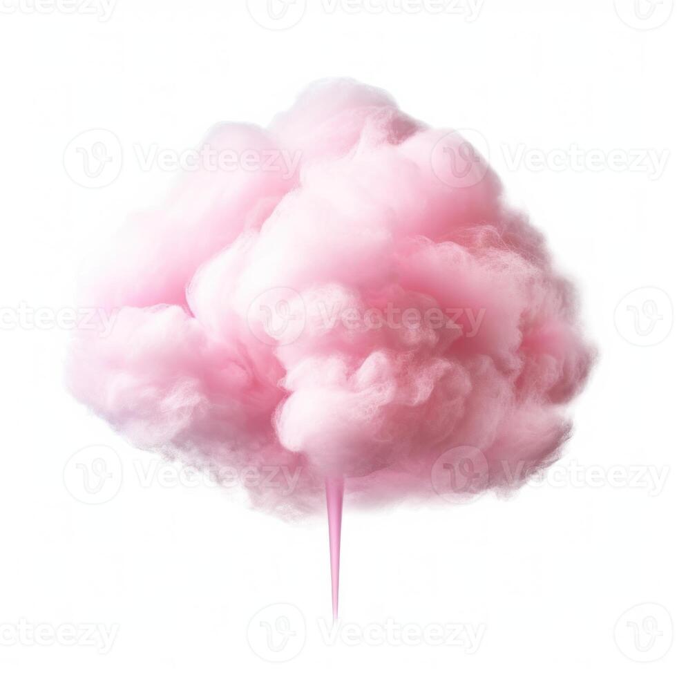 Pink Cotton Candy Isolated. Illustration AI Generative photo