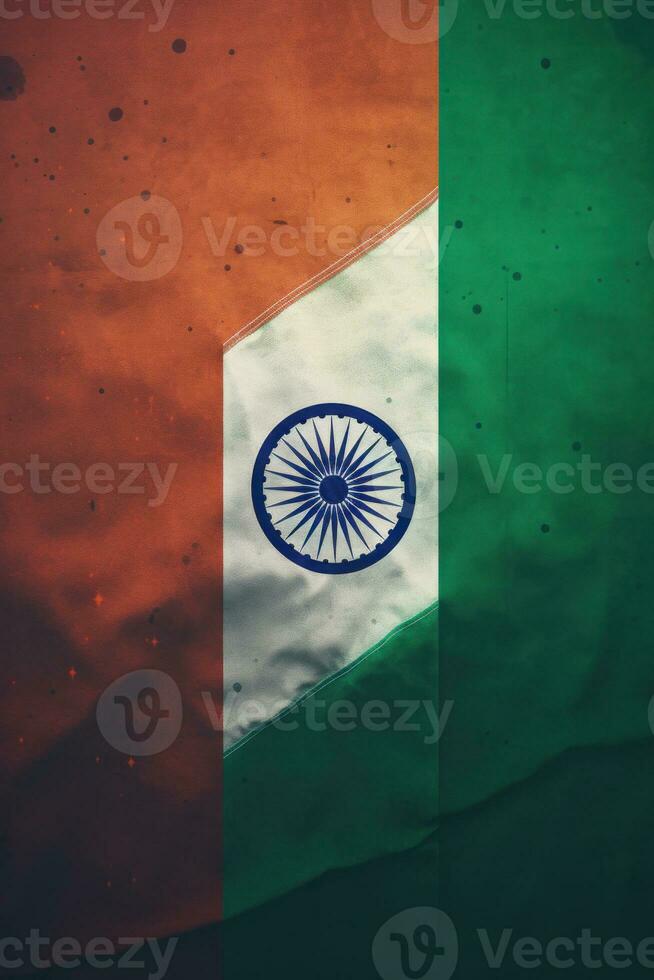A Poster with Indian Flag. Illustration AI Generative photo