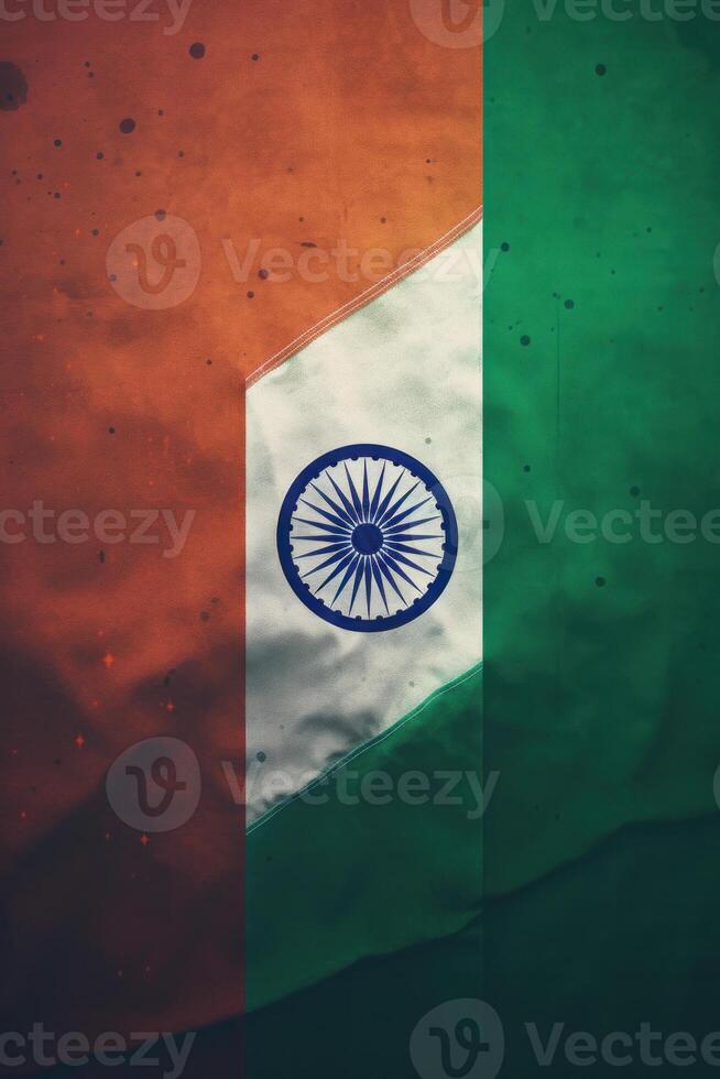 A Poster with Indian Flag. Illustration photo