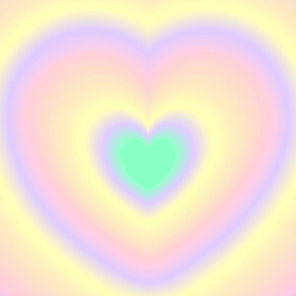 Groovy heart background. Y2k retro psychedelic abstract design. Rainbow gradient poster. Vector girly illustration