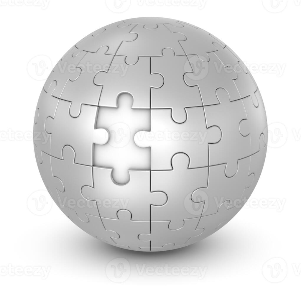Sphere Puzzle 3d Render photo