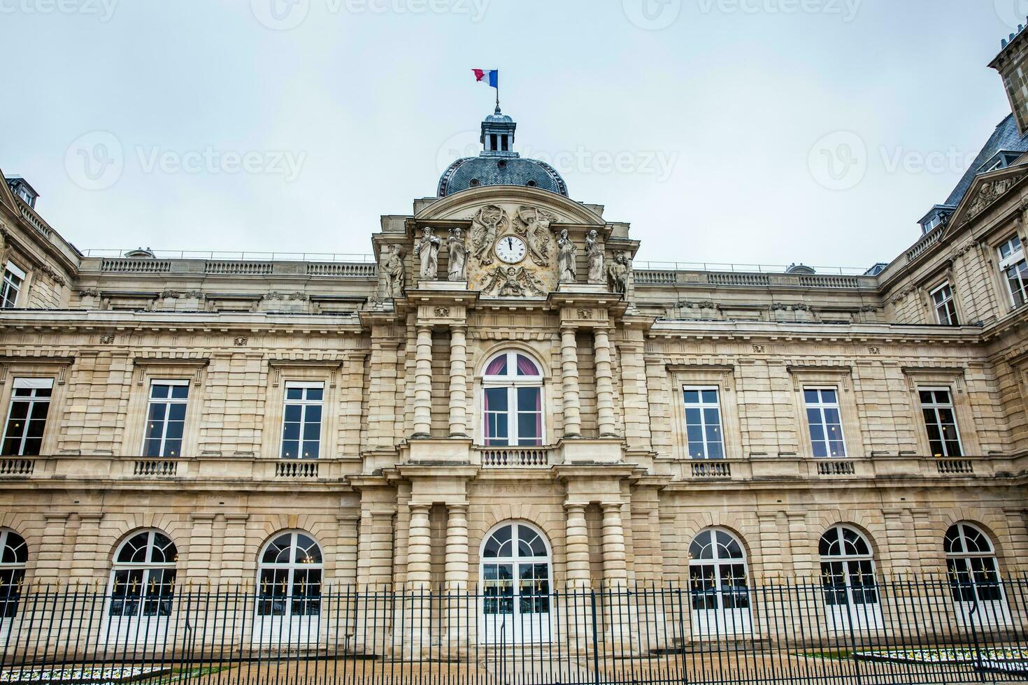 detalle de el fachada de el histórico Luxemburgo palacio en un congelación invierno día sólo antes de primavera foto