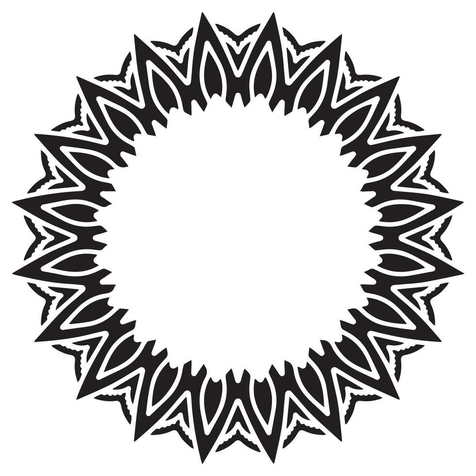 Mandala frame with abstract floral ornament vector
