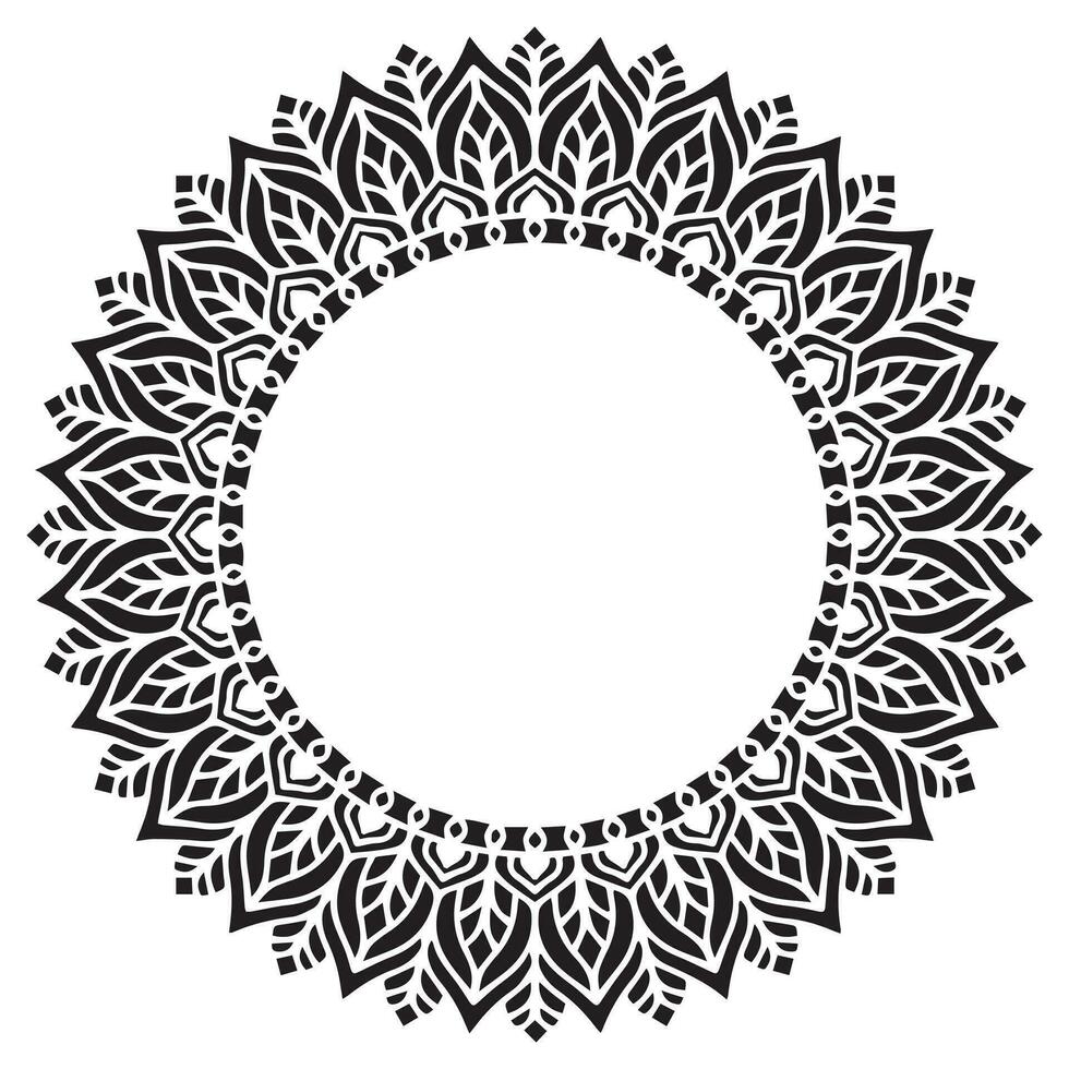 Mandala frame with abstract floral ornament vector