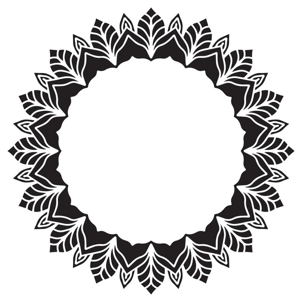 Mandala frame with abstract floral ornament vector