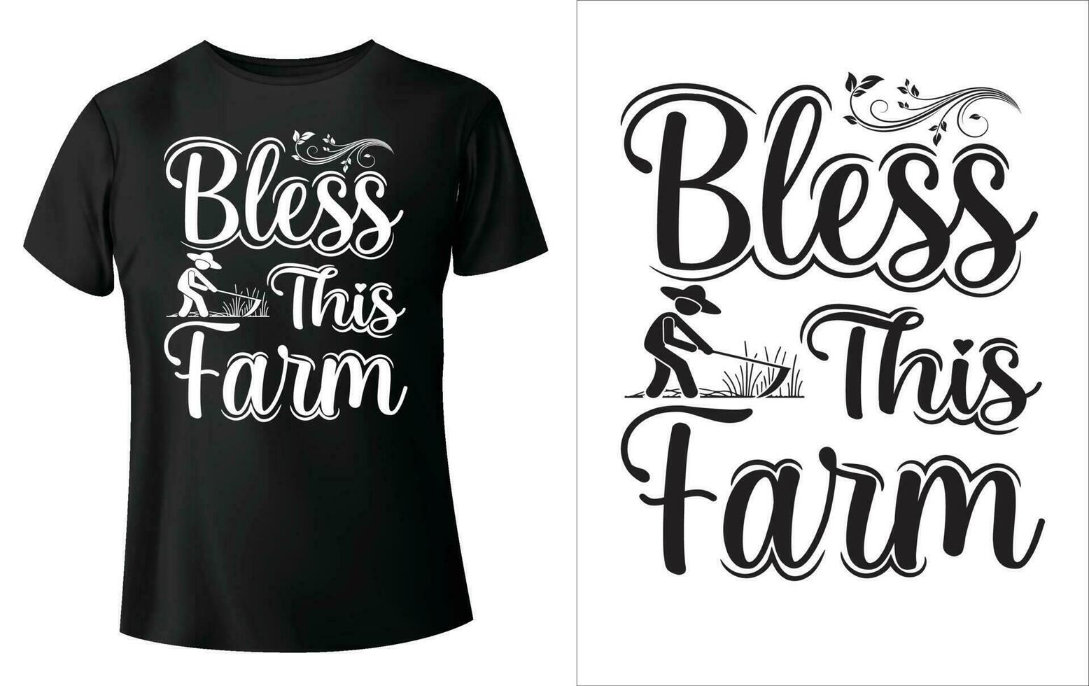 Bless this farm, farmer t-Shirt Design vector