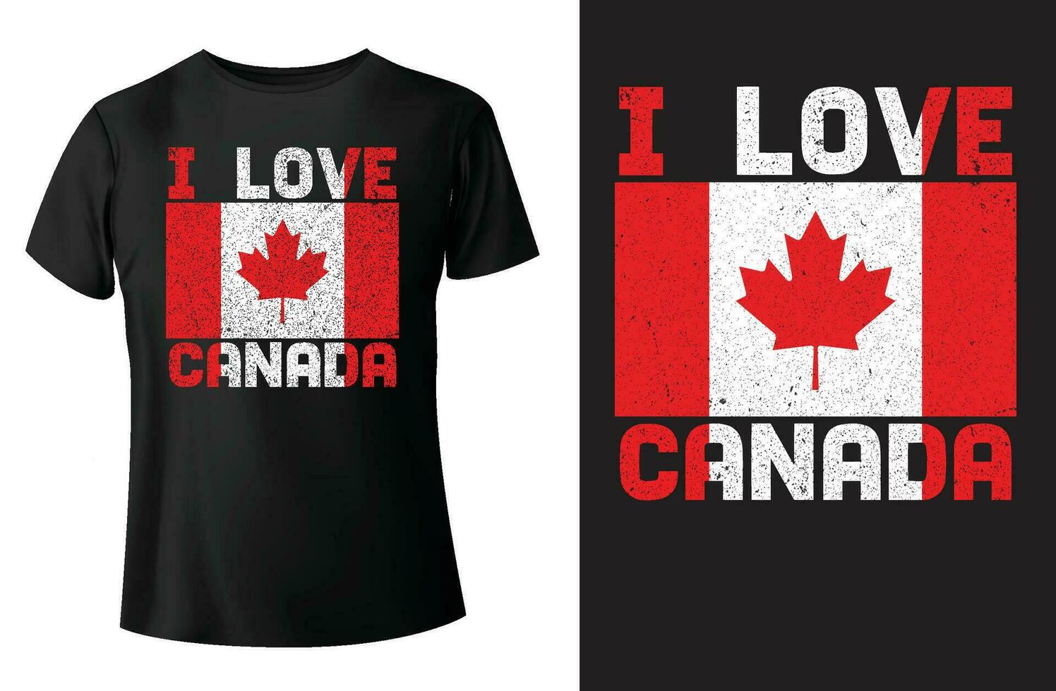 yo amor Canadá tipografía camiseta diseño y plantilla vectorial. vector