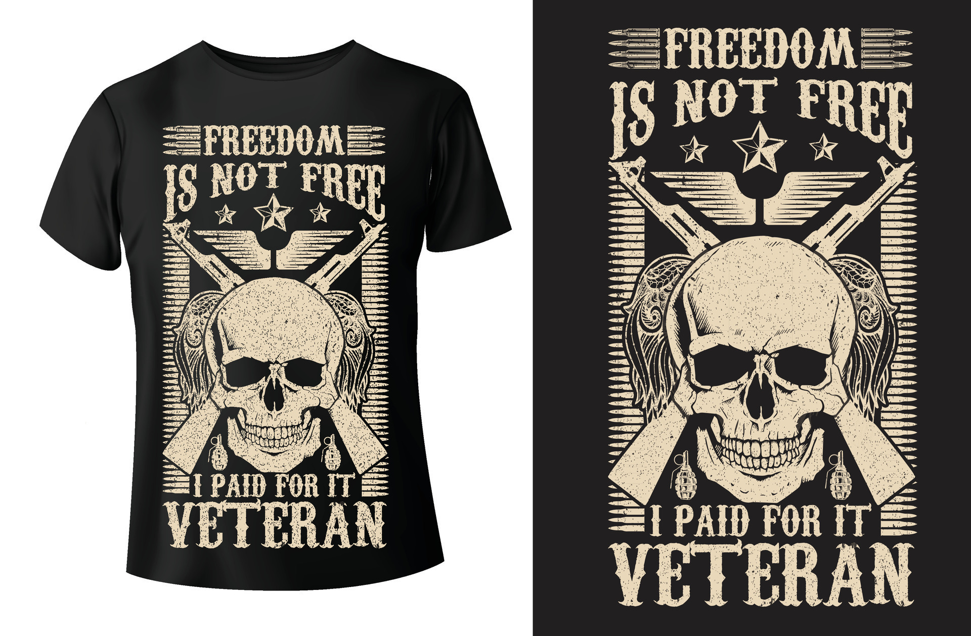 freedom is not free i paid for it veteran, veteran t shirt design