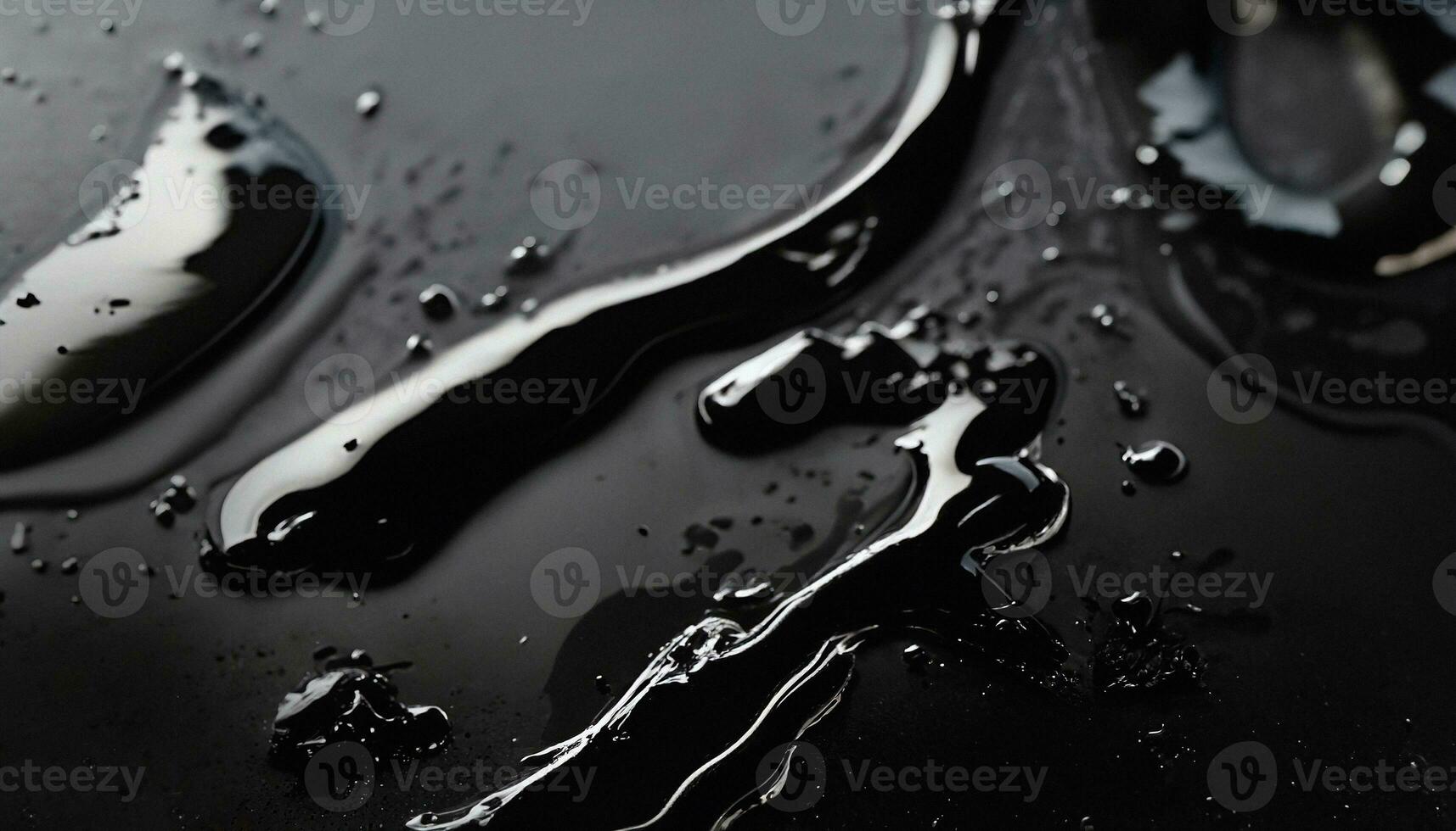 Abstract black fluid, black ink background photo